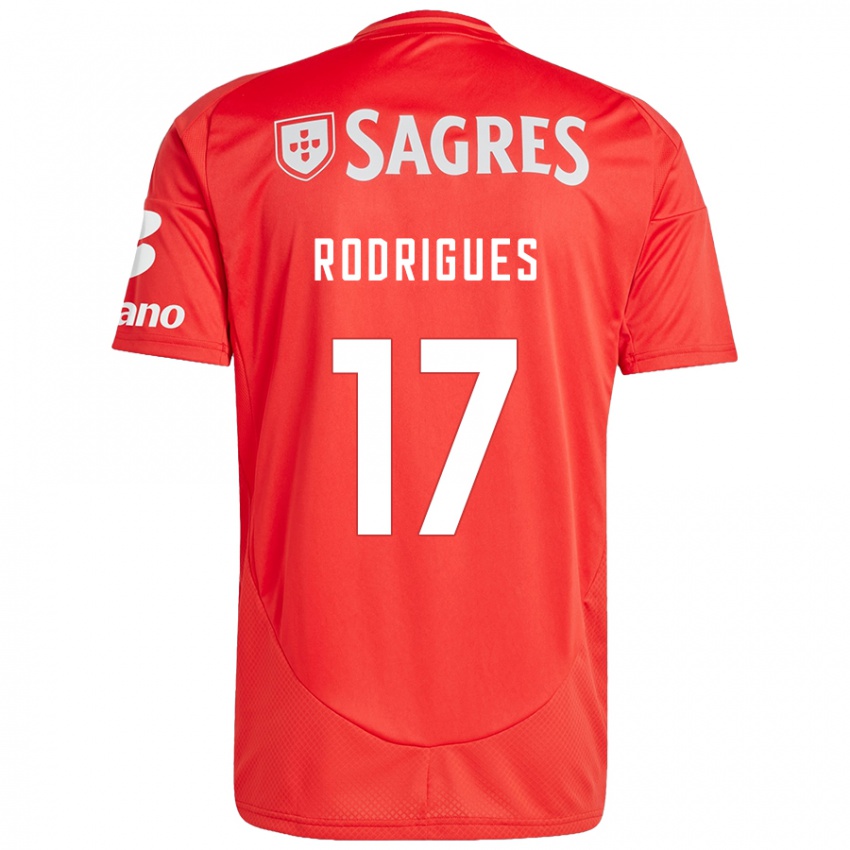 Niño Camiseta Tiago Rodrigues #17 Rojo Blanco 1ª Equipación 2024/25 La Camisa