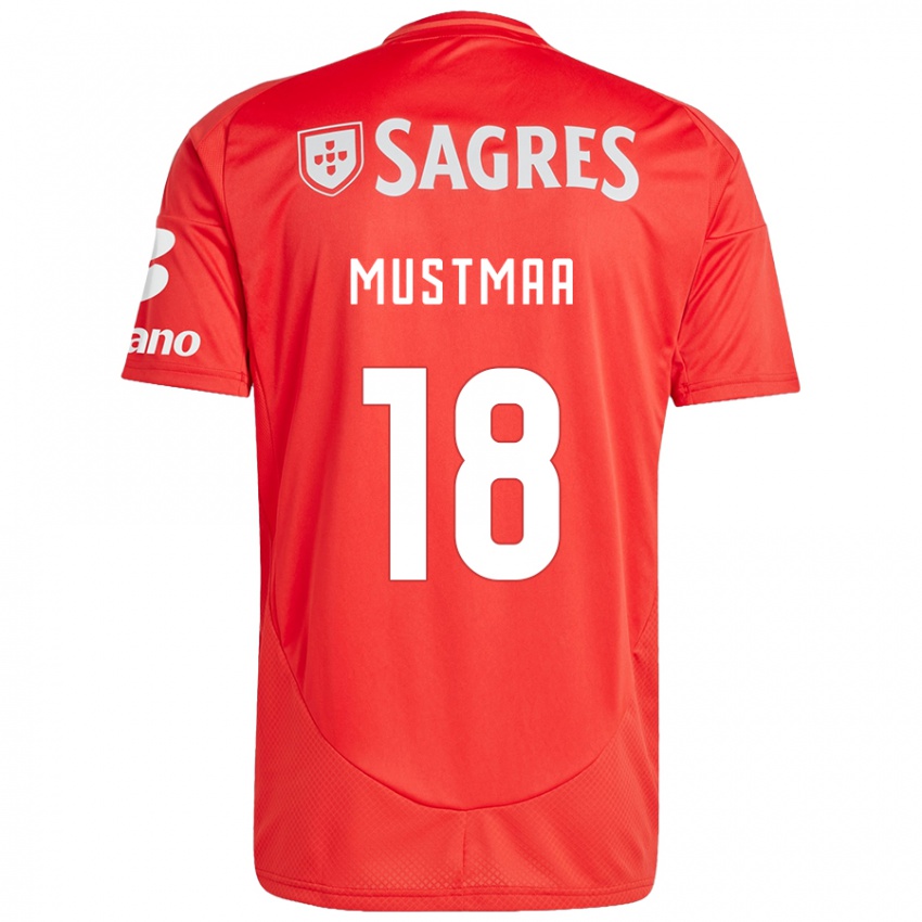 Niño Camiseta Karel Mustmaa #18 Rojo Blanco 1ª Equipación 2024/25 La Camisa