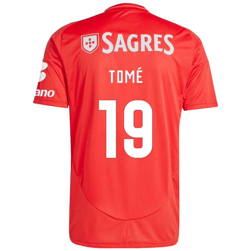 Niño Camiseta Olivio Tomé #19 Rojo Blanco 1ª Equipación 2024/25 La Camisa