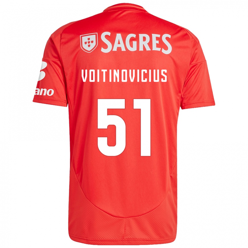 Niño Camiseta Arnas Voitinovicius #51 Rojo Blanco 1ª Equipación 2024/25 La Camisa