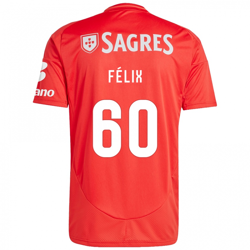 Niño Camiseta Nuno Félix #60 Rojo Blanco 1ª Equipación 2024/25 La Camisa