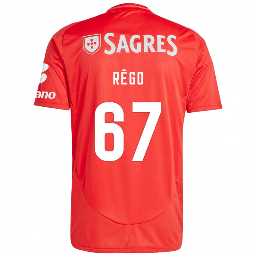 Niño Camiseta Rodrigo Rêgo #67 Rojo Blanco 1ª Equipación 2024/25 La Camisa