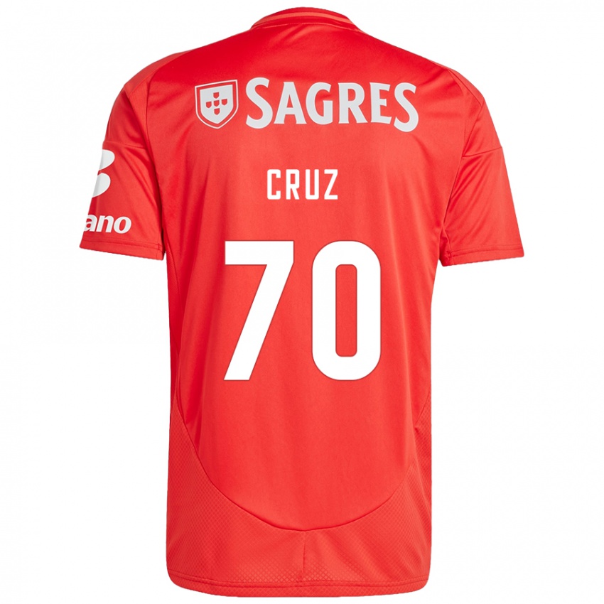 Niño Camiseta Filipe Cruz #70 Rojo Blanco 1ª Equipación 2024/25 La Camisa