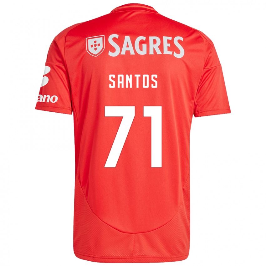 Niño Camiseta Leandro Santos #71 Rojo Blanco 1ª Equipación 2024/25 La Camisa