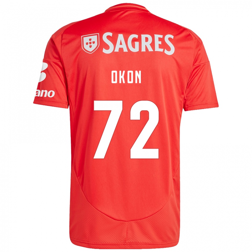 Niño Camiseta Paul Okon #72 Rojo Blanco 1ª Equipación 2024/25 La Camisa