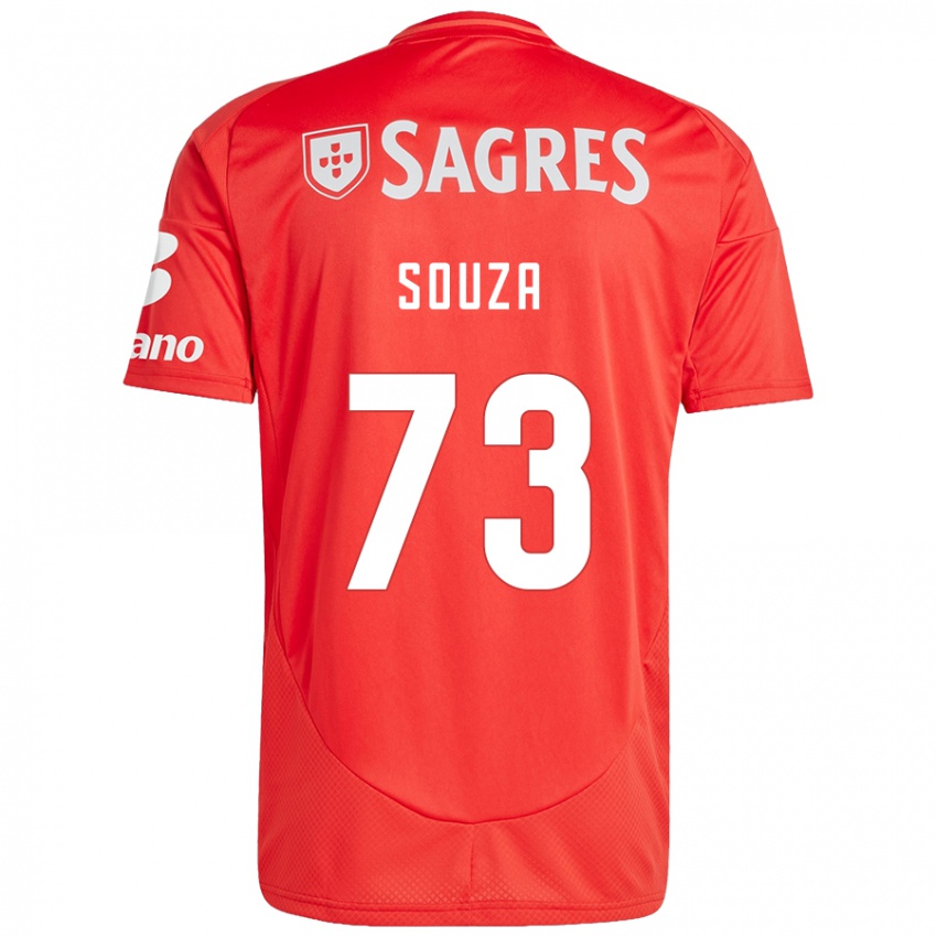 Niño Camiseta Beni Souza #73 Rojo Blanco 1ª Equipación 2024/25 La Camisa