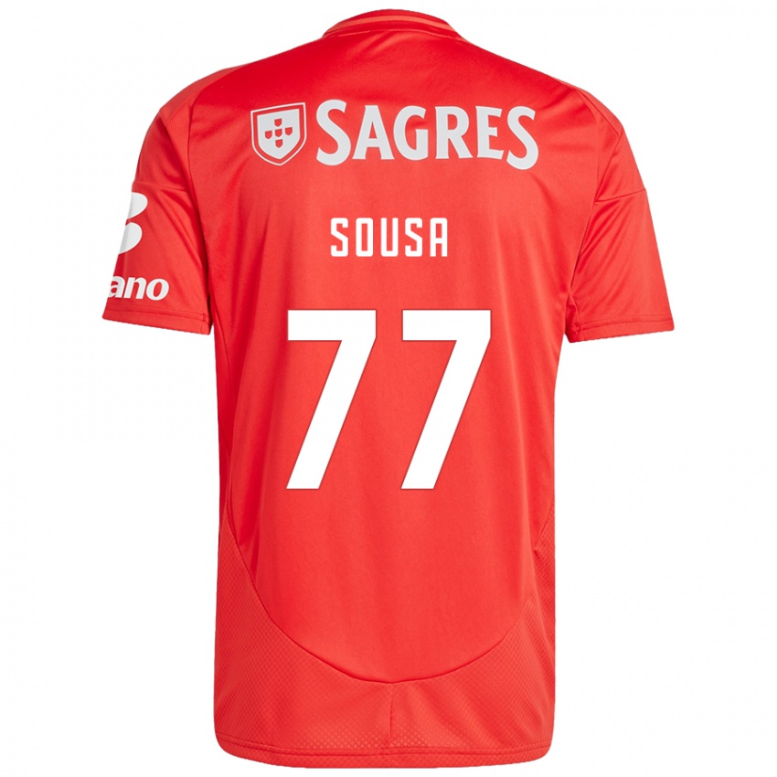 Niño Camiseta Gerson Sousa #77 Rojo Blanco 1ª Equipación 2024/25 La Camisa