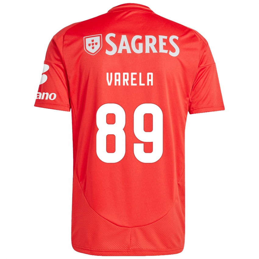 Niño Camiseta Gustavo Varela #89 Rojo Blanco 1ª Equipación 2024/25 La Camisa