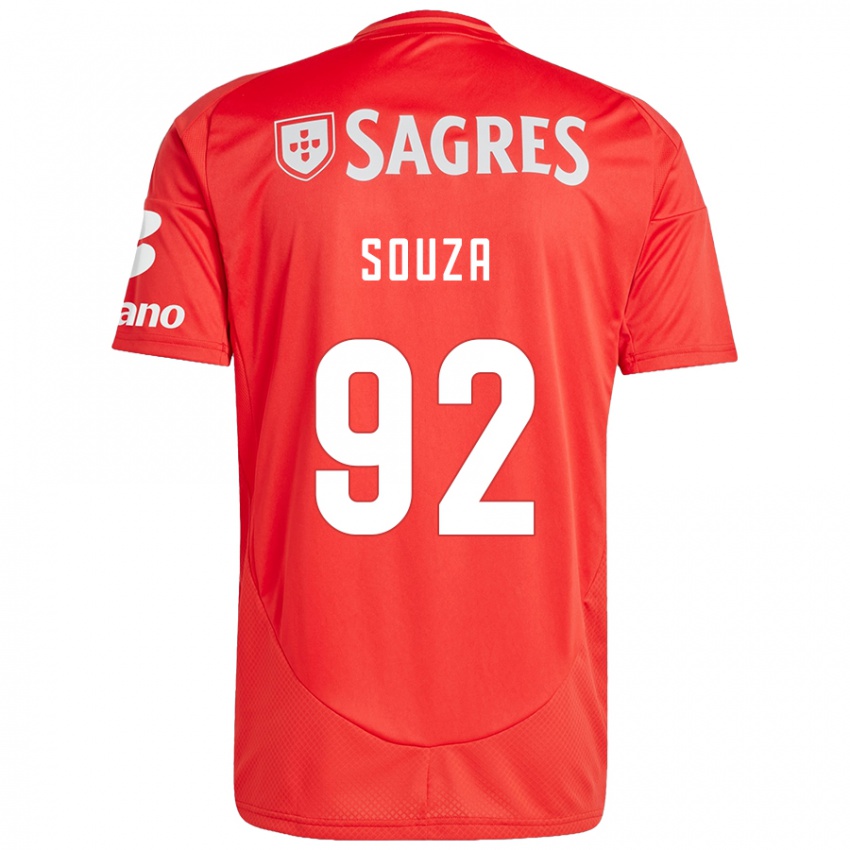 Niño Camiseta Pedro Souza #92 Rojo Blanco 1ª Equipación 2024/25 La Camisa