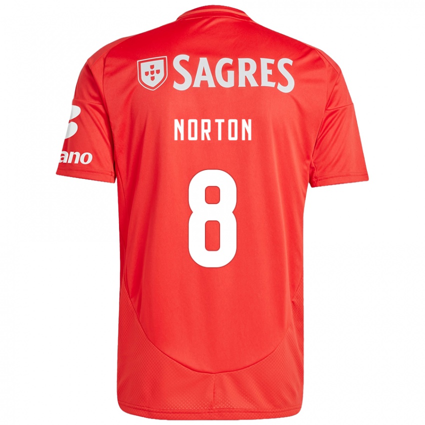 Niño Camiseta Andreia Norton #8 Rojo Blanco 1ª Equipación 2024/25 La Camisa