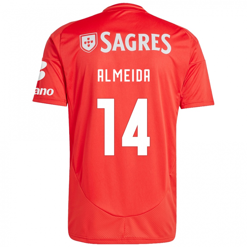 Niño Camiseta Letícia Almeida #14 Rojo Blanco 1ª Equipación 2024/25 La Camisa