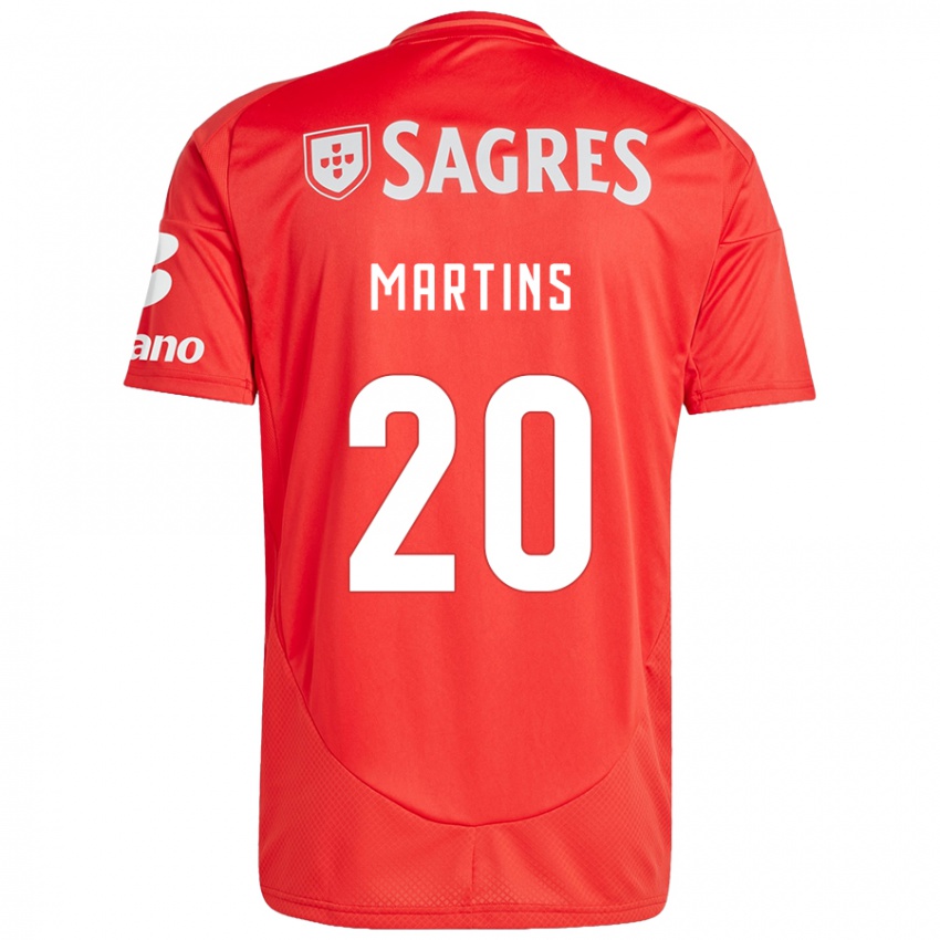 Niño Camiseta Lara Martins #20 Rojo Blanco 1ª Equipación 2024/25 La Camisa