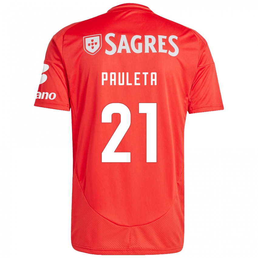 Niño Camiseta Pauleta #21 Rojo Blanco 1ª Equipación 2024/25 La Camisa