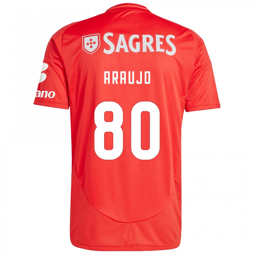 Niño Camiseta Lais Araujo #80 Rojo Blanco 1ª Equipación 2024/25 La Camisa