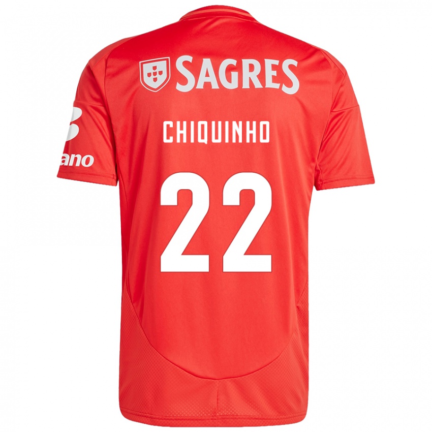 Niño Camiseta Chiquinho #22 Rojo Blanco 1ª Equipación 2024/25 La Camisa