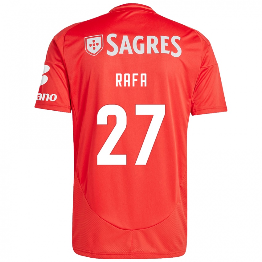 Niño Camiseta Rafa #27 Rojo Blanco 1ª Equipación 2024/25 La Camisa