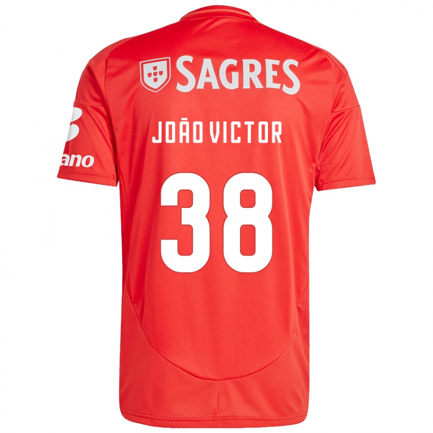 Niño Camiseta Joao Victor #38 Rojo Blanco 1ª Equipación 2024/25 La Camisa