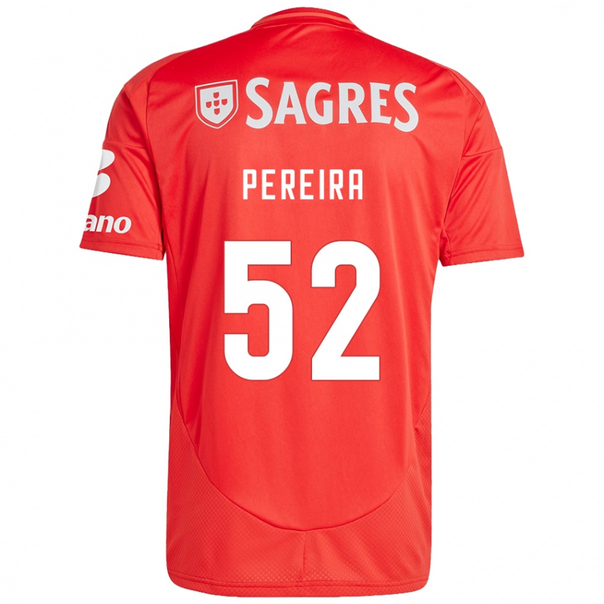 Niño Camiseta Henrique Pereira #52 Rojo Blanco 1ª Equipación 2024/25 La Camisa