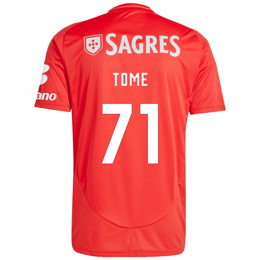 Niño Camiseta João Tomé #71 Rojo Blanco 1ª Equipación 2024/25 La Camisa