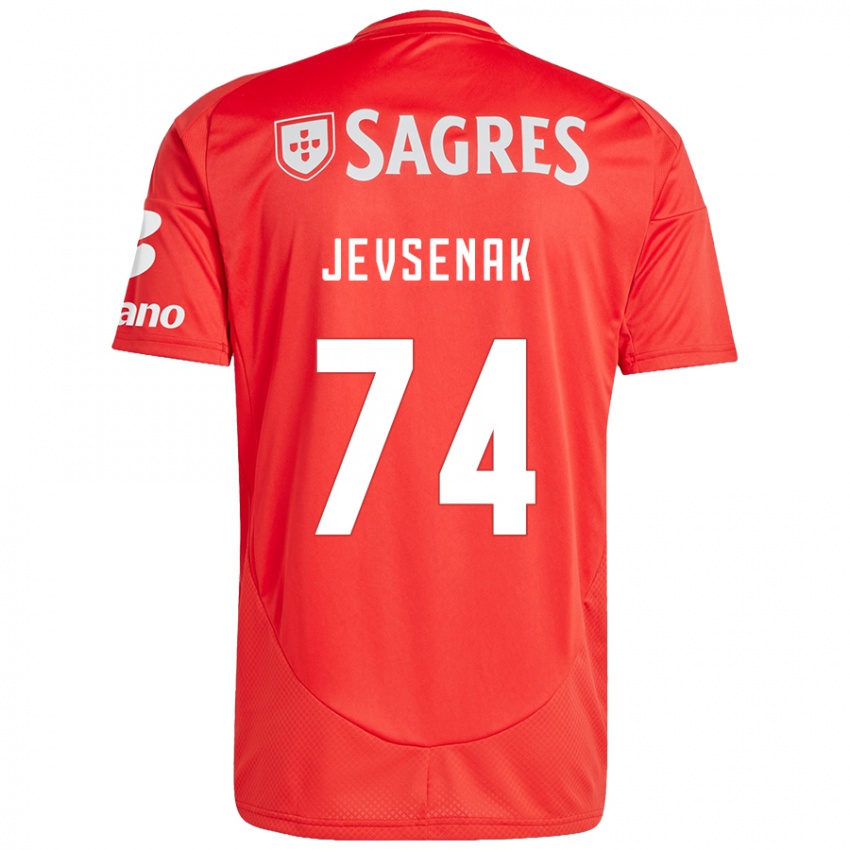 Niño Camiseta Zan Jevsenak #74 Rojo Blanco 1ª Equipación 2024/25 La Camisa