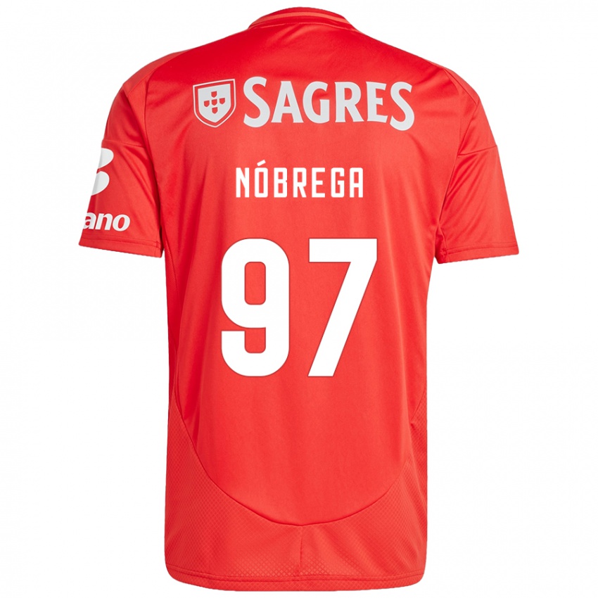 Niño Camiseta Ricardo Nóbrega #97 Rojo Blanco 1ª Equipación 2024/25 La Camisa