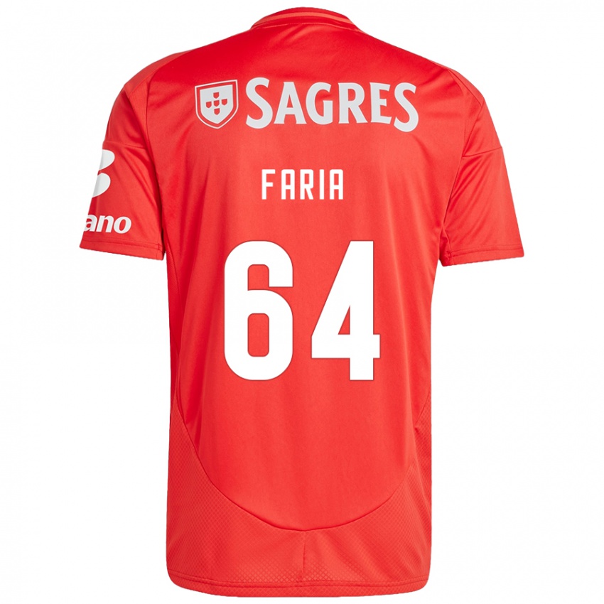 Niño Camiseta Hugo Faria #64 Rojo Blanco 1ª Equipación 2024/25 La Camisa