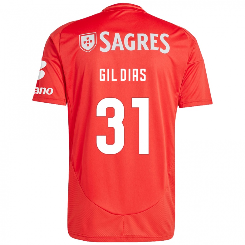 Niño Camiseta Gil Dias #31 Rojo Blanco 1ª Equipación 2024/25 La Camisa