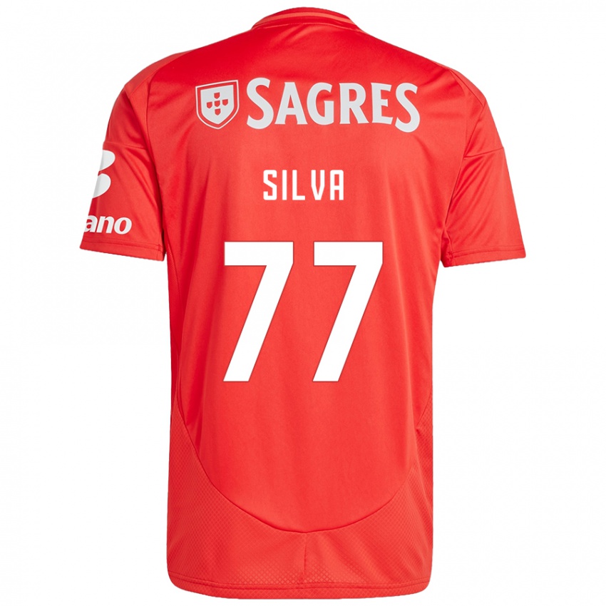 Niño Camiseta Jessica Silva #77 Rojo Blanco 1ª Equipación 2024/25 La Camisa