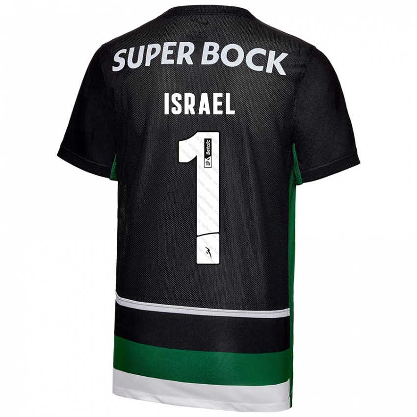 Niño Camiseta Franco Israel #1 Negro Blanco Verde 1ª Equipación 2024/25 La Camisa