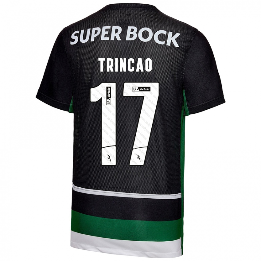 Niño Camiseta Trincão #17 Negro Blanco Verde 1ª Equipación 2024/25 La Camisa