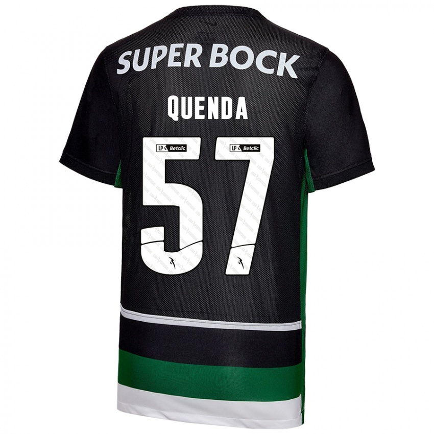 Niño Camiseta Geovany Quenda #57 Negro Blanco Verde 1ª Equipación 2024/25 La Camisa