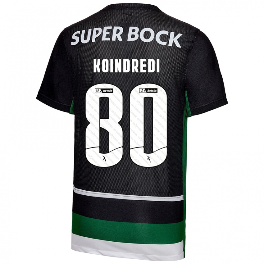 Niño Camiseta Koba Koindredi #80 Negro Blanco Verde 1ª Equipación 2024/25 La Camisa