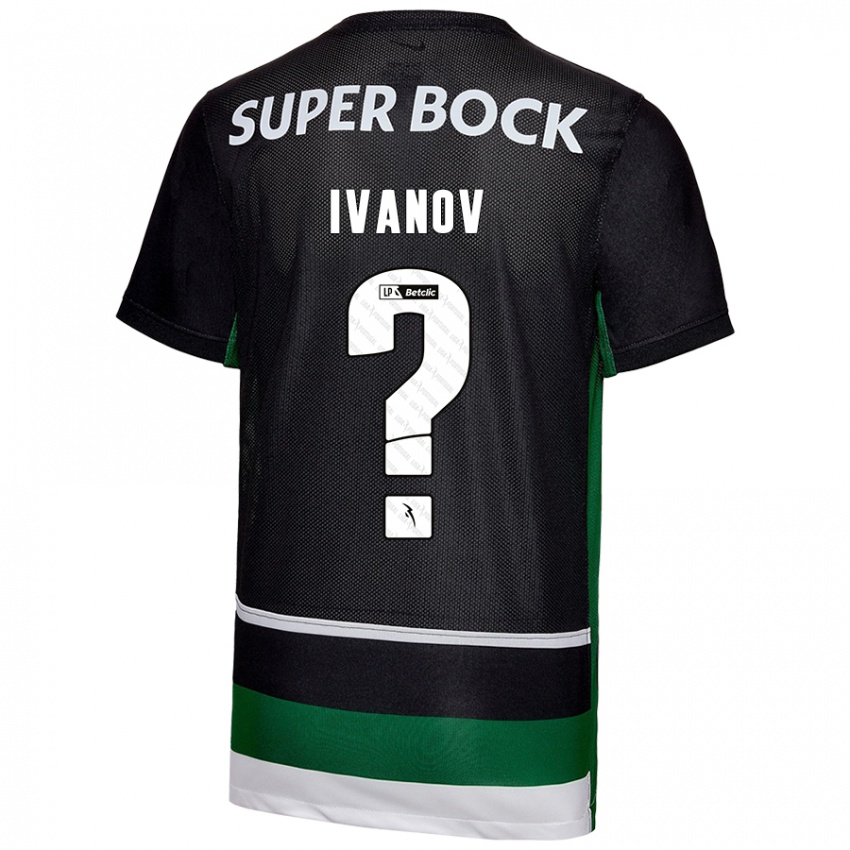 Niño Camiseta David Ivanov #0 Negro Blanco Verde 1ª Equipación 2024/25 La Camisa