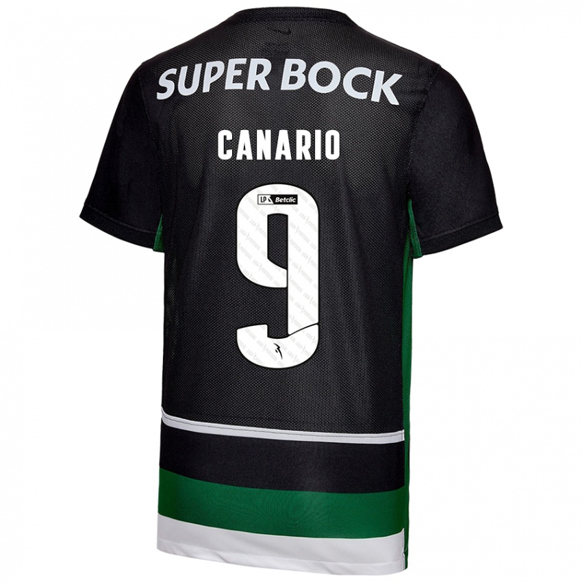 Niño Camiseta Francisco Canário #9 Negro Blanco Verde 1ª Equipación 2024/25 La Camisa