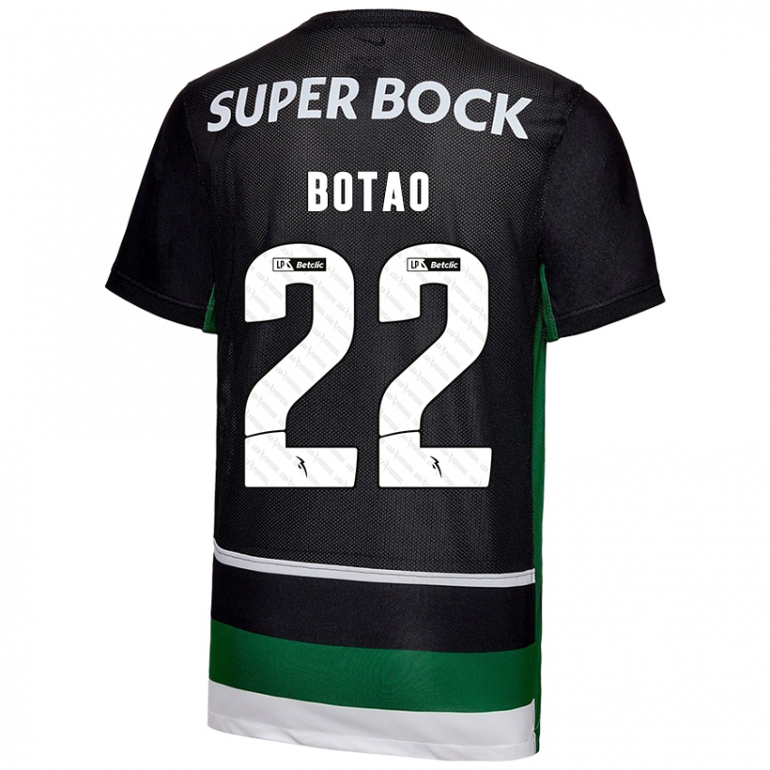 Niño Camiseta Martim Botão #22 Negro Blanco Verde 1ª Equipación 2024/25 La Camisa