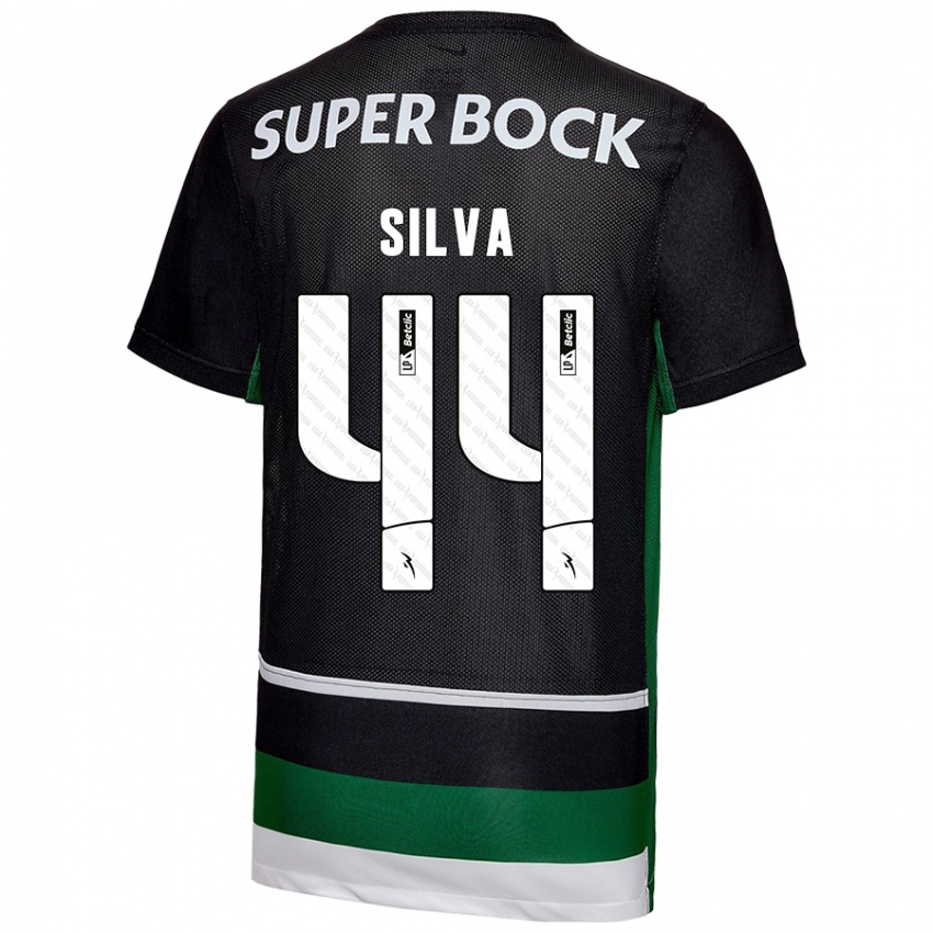 Niño Camiseta Pedro Silva #44 Negro Blanco Verde 1ª Equipación 2024/25 La Camisa