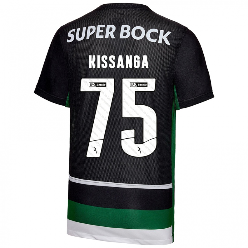 Niño Camiseta Manuel Kissanga #75 Negro Blanco Verde 1ª Equipación 2024/25 La Camisa