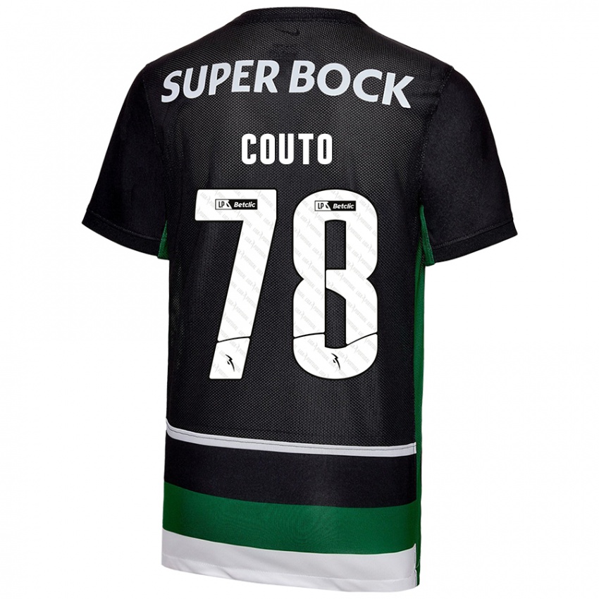 Niño Camiseta Mauro Couto #78 Negro Blanco Verde 1ª Equipación 2024/25 La Camisa