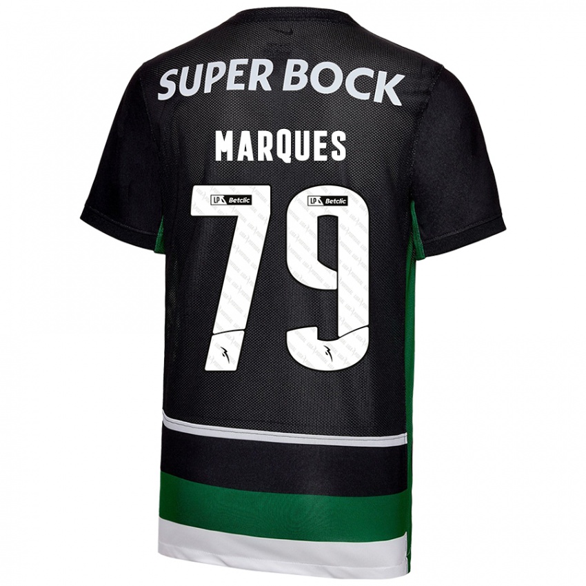 Niño Camiseta Rodrigo Marquês #79 Negro Blanco Verde 1ª Equipación 2024/25 La Camisa