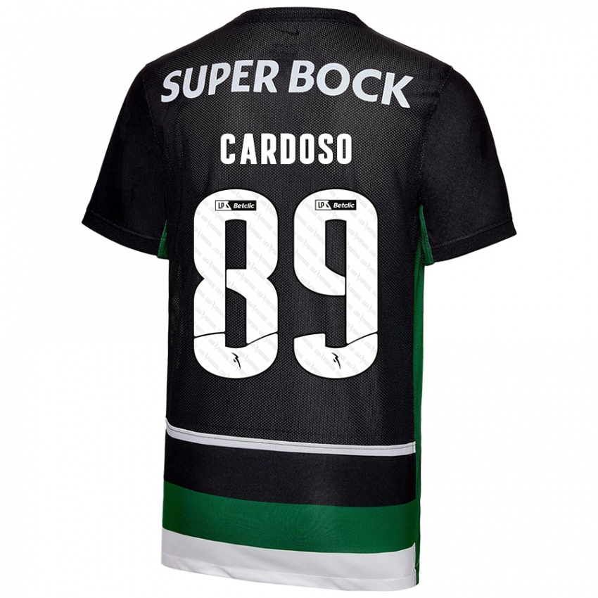 Niño Camiseta Nilton Cardoso #89 Negro Blanco Verde 1ª Equipación 2024/25 La Camisa