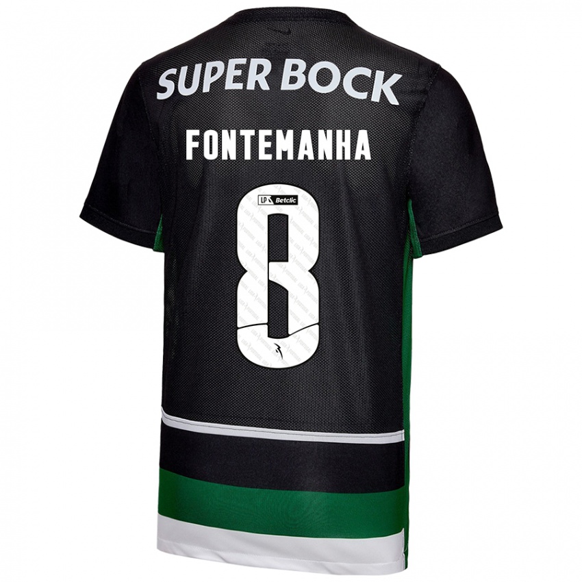 Niño Camiseta Rita Fontemanha #8 Negro Blanco Verde 1ª Equipación 2024/25 La Camisa