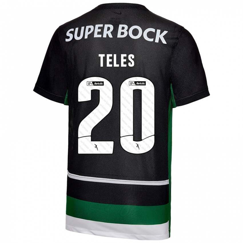 Niño Camiseta Ana Isabel Teles #20 Negro Blanco Verde 1ª Equipación 2024/25 La Camisa