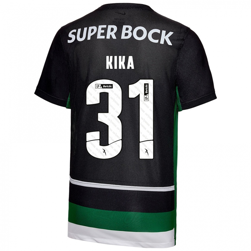 Niño Camiseta Kika #31 Negro Blanco Verde 1ª Equipación 2024/25 La Camisa