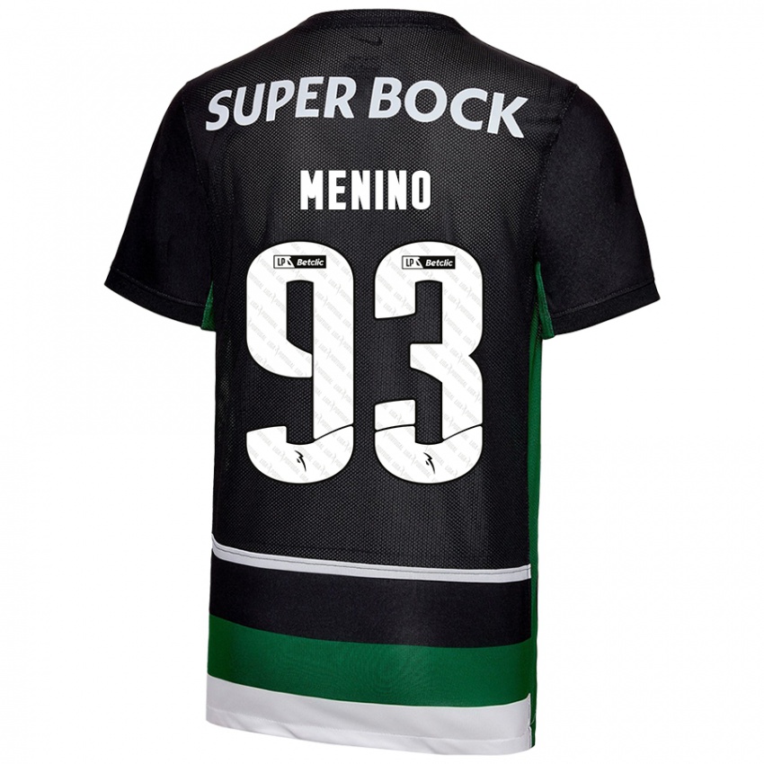 Niño Camiseta Miguel Menino #93 Negro Blanco Verde 1ª Equipación 2024/25 La Camisa