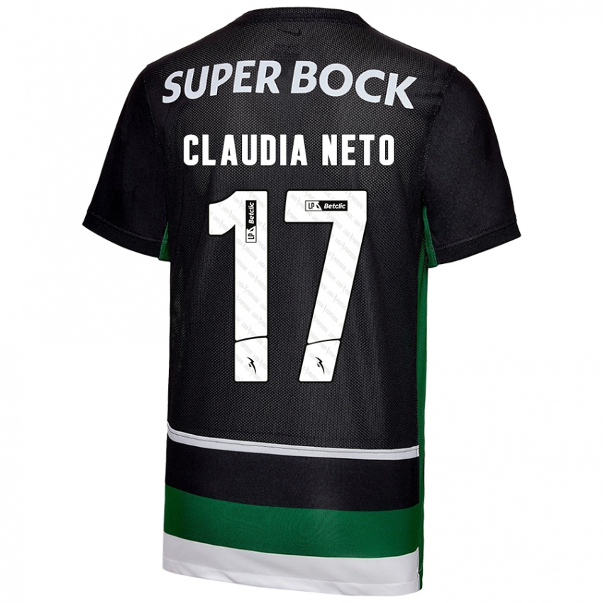 Niño Camiseta Cláudia Teresa Pires Neto #17 Negro Blanco Verde 1ª Equipación 2024/25 La Camisa