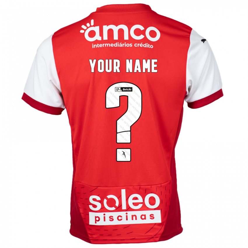 Niño Camiseta Su Nombre #0 Rojo Blanco 1ª Equipación 2024/25 La Camisa