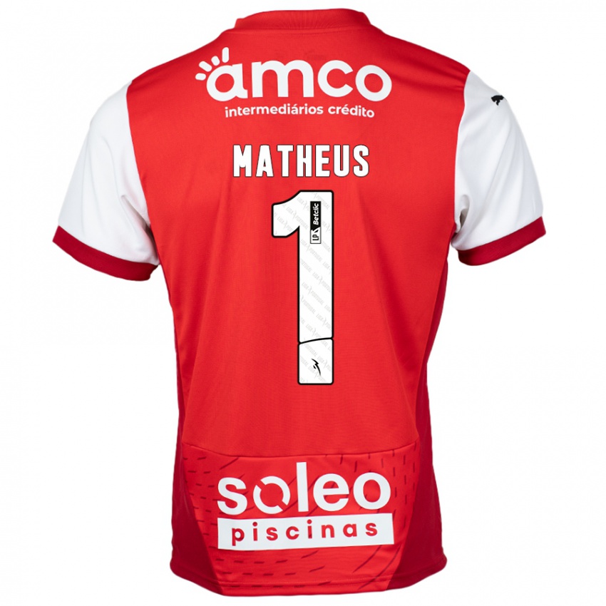 Niño Camiseta Matheus #1 Rojo Blanco 1ª Equipación 2024/25 La Camisa