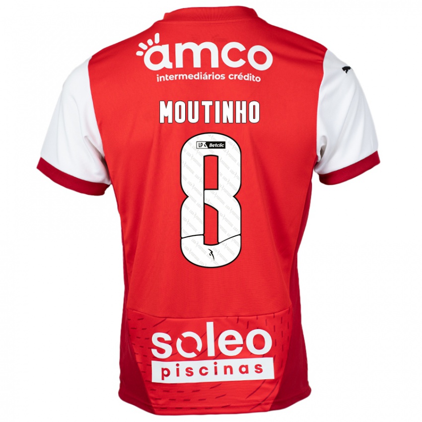 Niño Camiseta João Moutinho #8 Rojo Blanco 1ª Equipación 2024/25 La Camisa