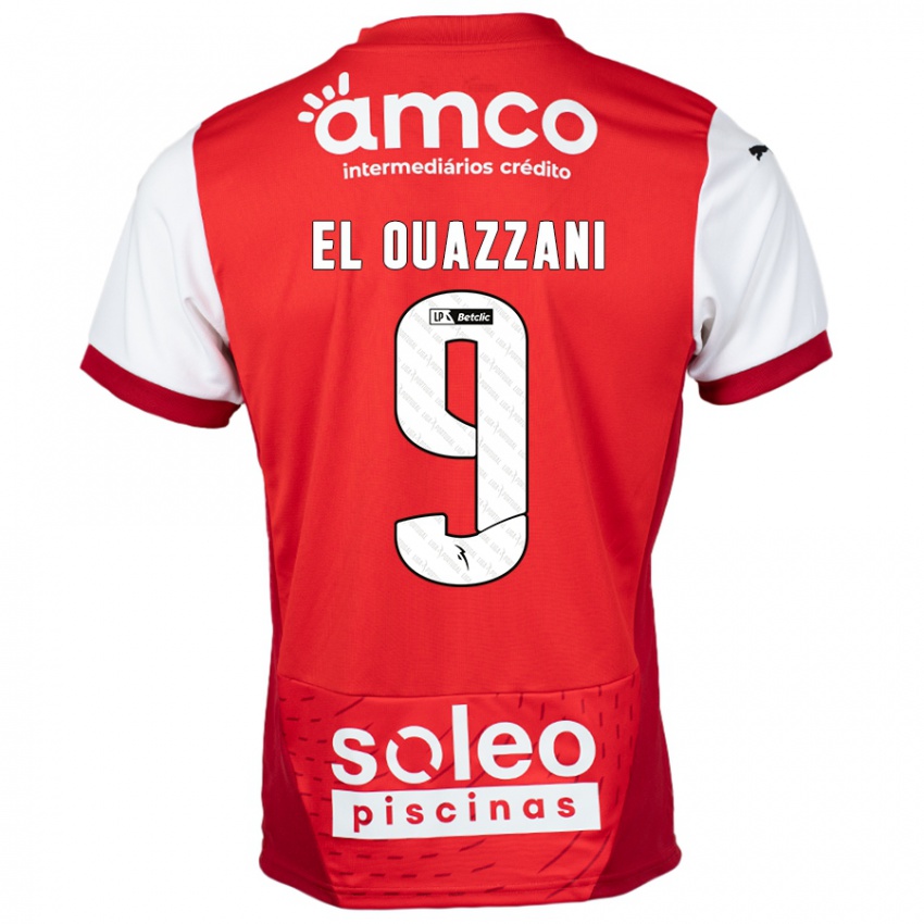 Niño Camiseta Amine El Ouazzani #9 Rojo Blanco 1ª Equipación 2024/25 La Camisa