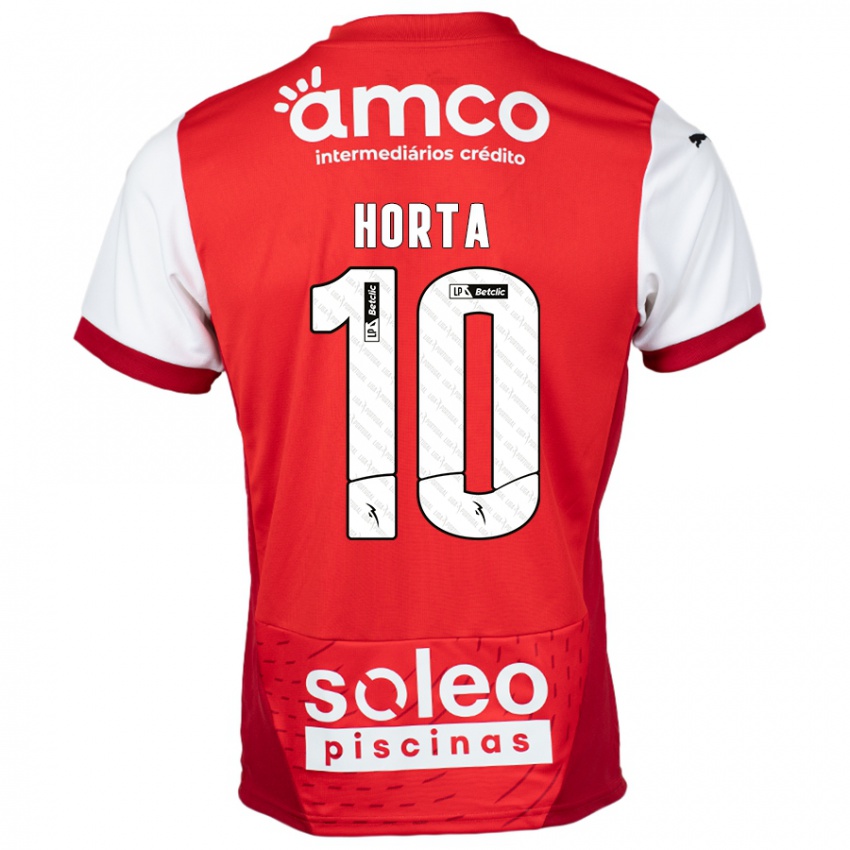 Niño Camiseta André Horta #10 Rojo Blanco 1ª Equipación 2024/25 La Camisa